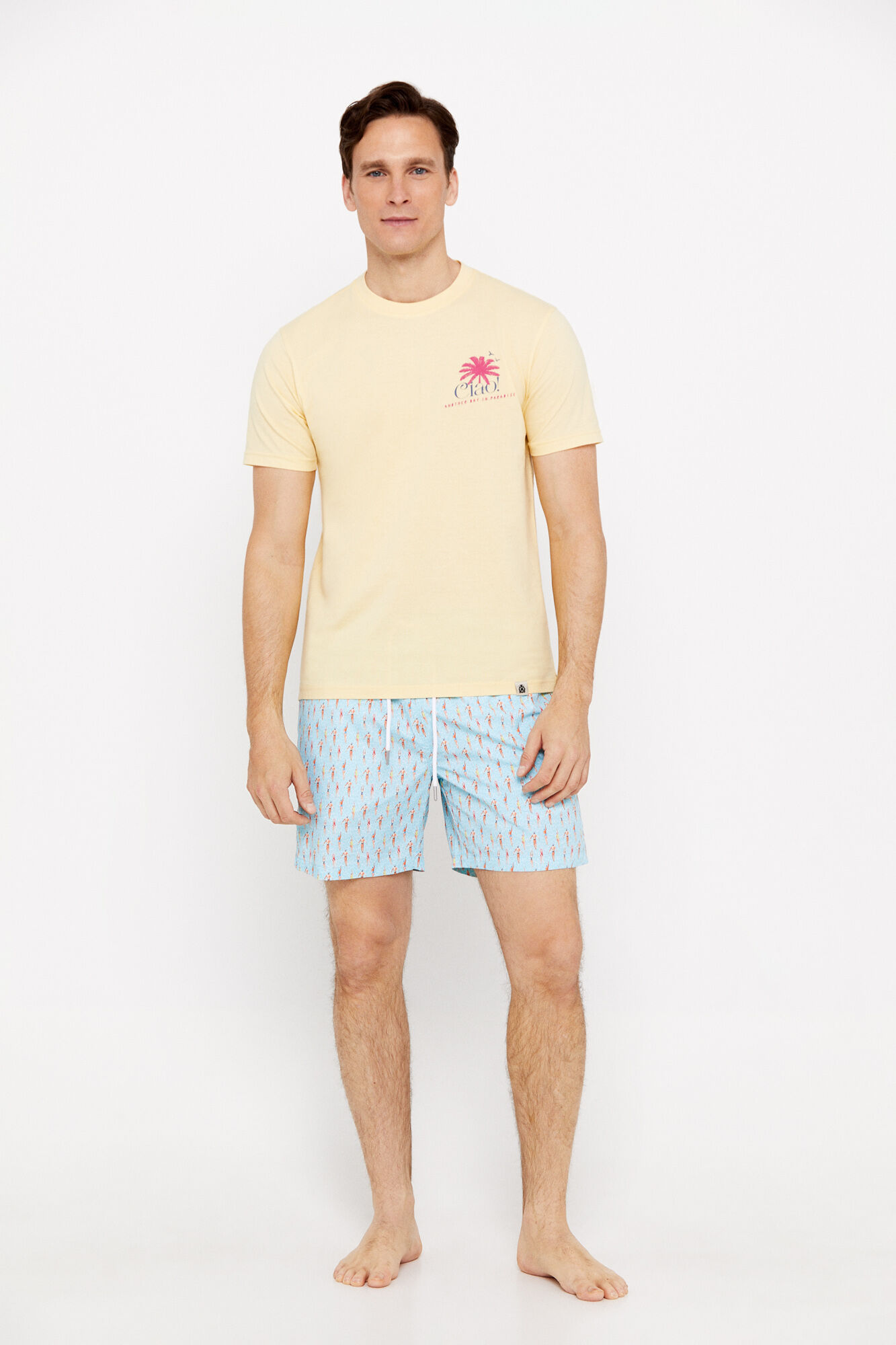Maiô estampado para nadadores - Azul
