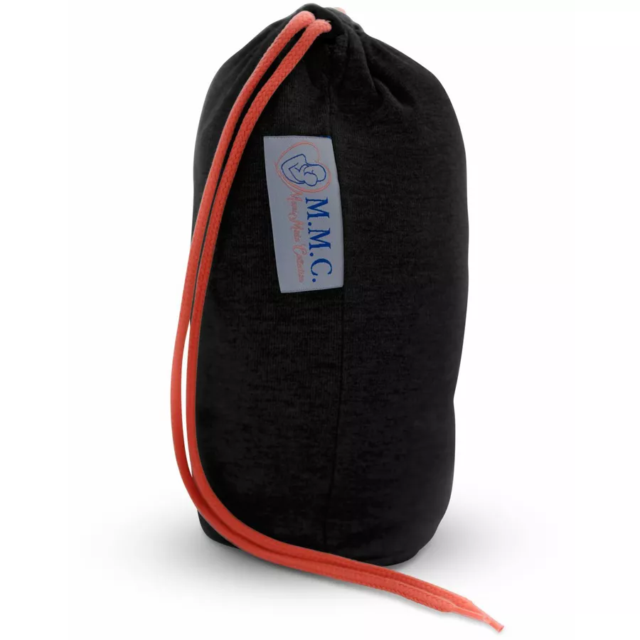 M.M.C. Babytragetuch Mit Vordertasche 510 cm x 55 cm, elastisch Schwarz