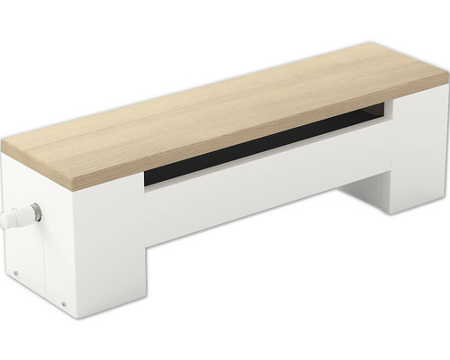Bankconvectorradiator KORALINE Optimal LDO H 450 x B 1000 x D 315 mm wit met eikenhouten paneel