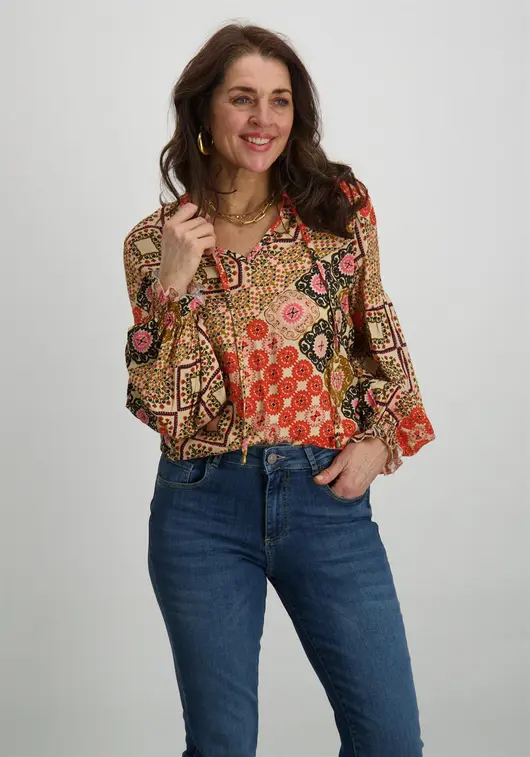 Geisha Blouse all-over print 43248-20