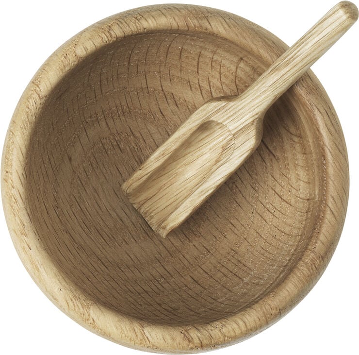 Kay Bojesen Saltkar med ske Ø7 eg Sand
