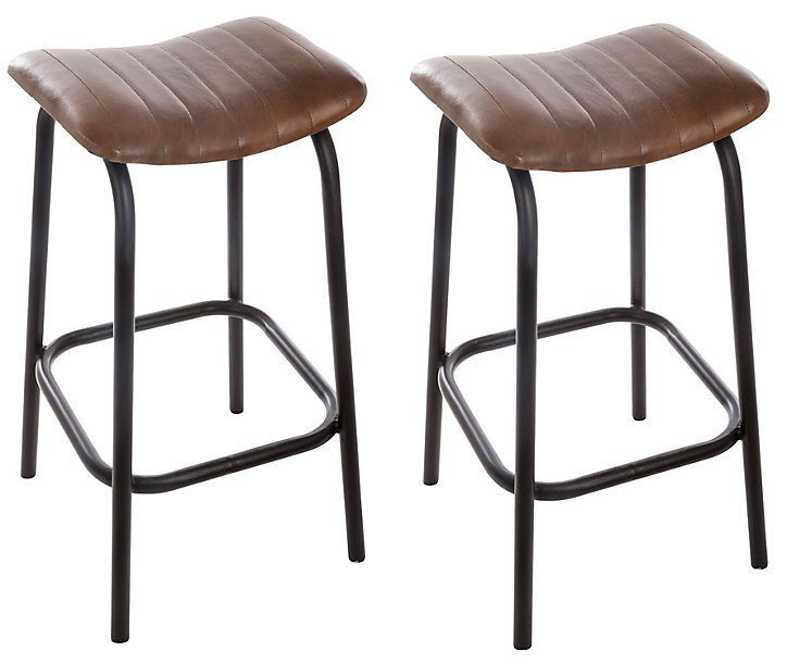 Lot de 2 tabourets de bar Nils marron