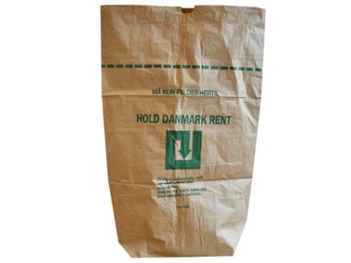 Papirsæk 125liter B700xL1100mm 2-lag Hold Danmark Rent Brun,50 stk/krt