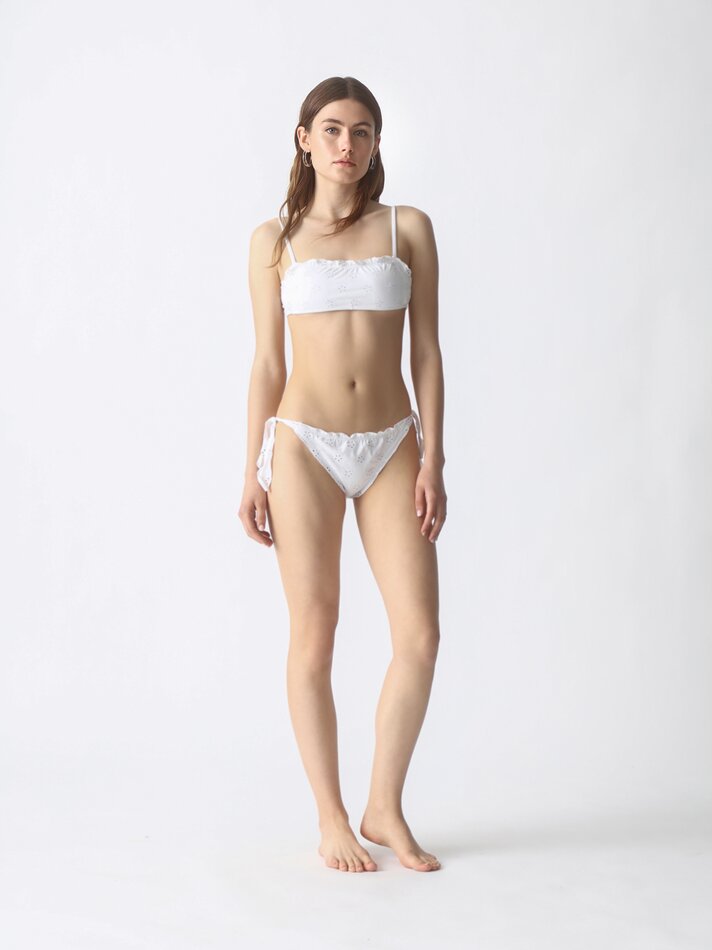 Top de biquíni bandeau - Branco