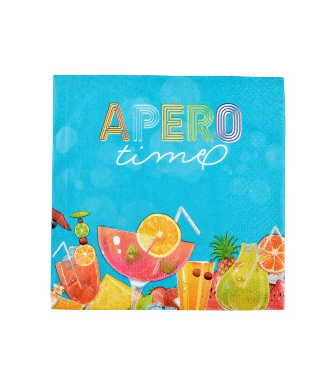Paris Prix - Lot De 20 Serviettes En Papier apéro 33x33cm Bleu