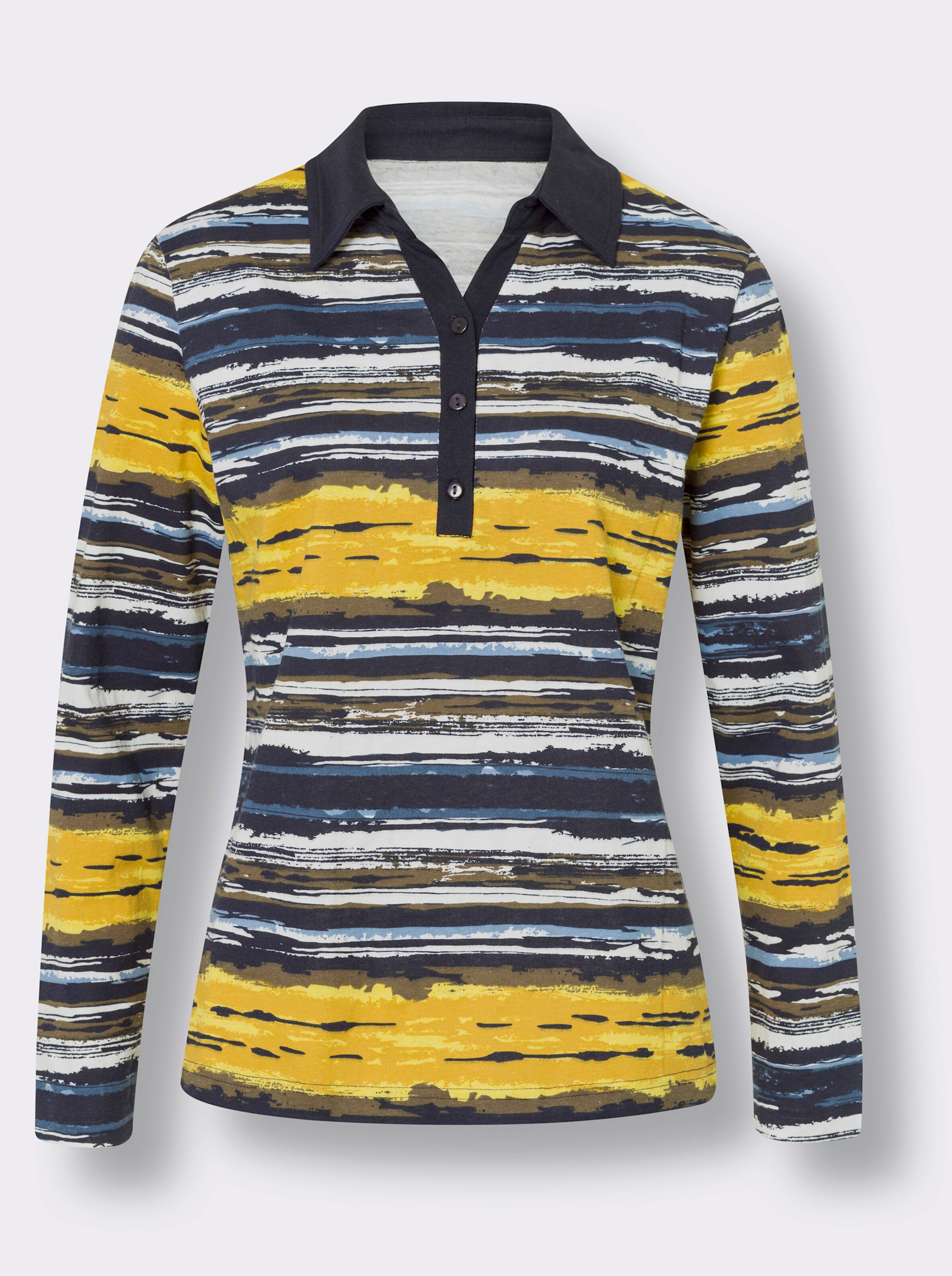 Poloshirt mit Streifen-Muster