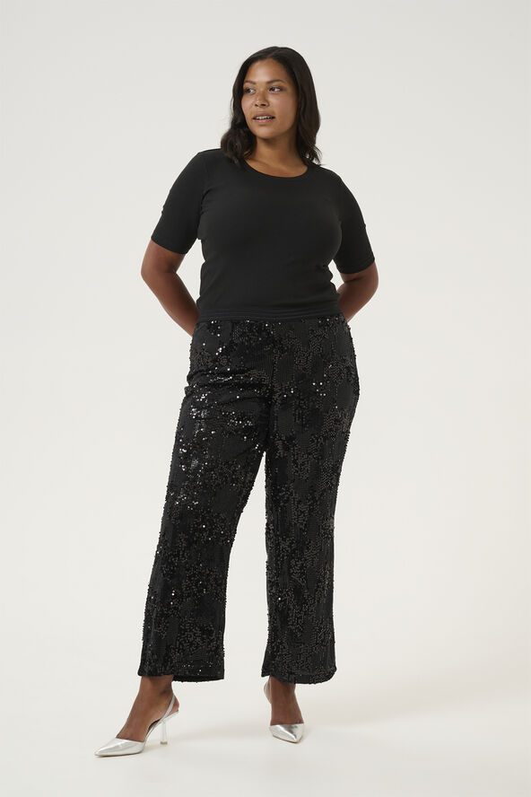Kaffe Curve KCnicoleen Sequin Pants Black deep