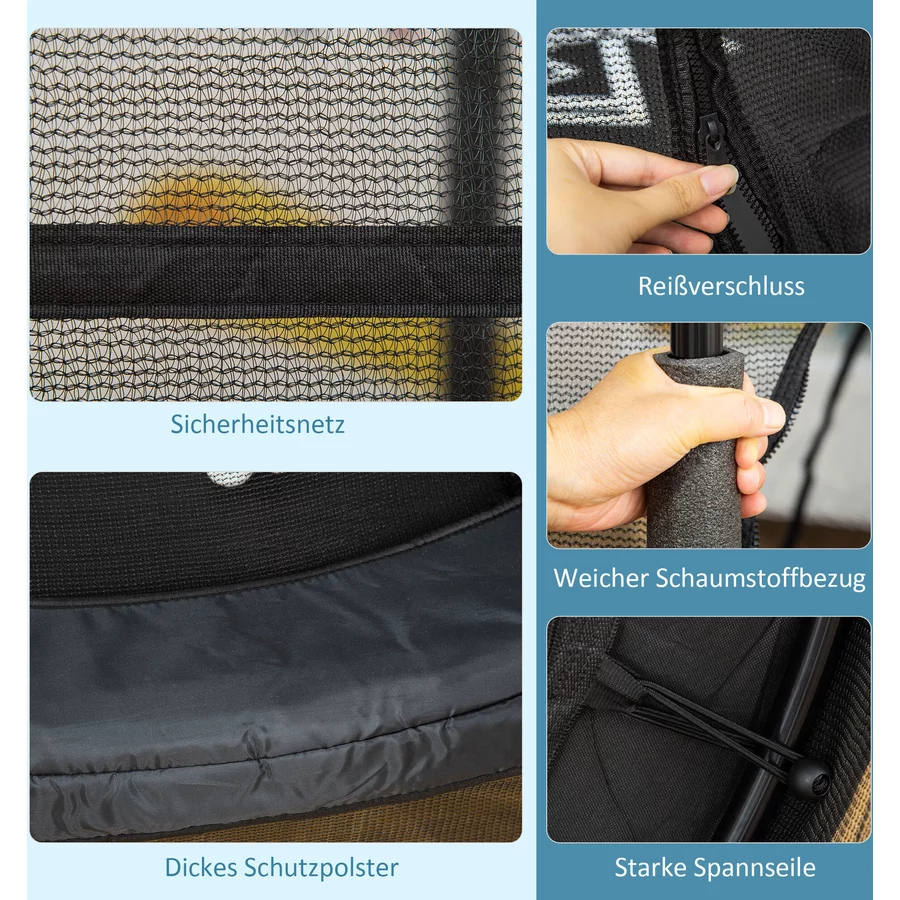 HOMCOM Trampolin mit Sicherheitsnetz schwarz