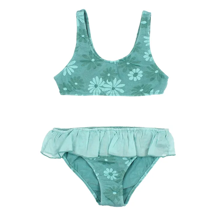 Búho Maillot 2 Pièces Daisy | Bleu Vert