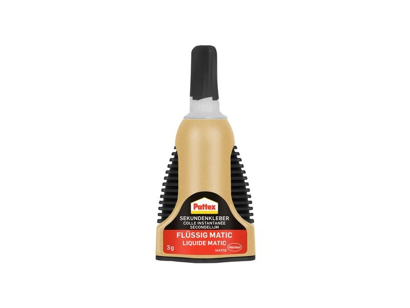 Pattex Sekundenkleber Flussig Matic 3 g, Transparent Flüssigkleber