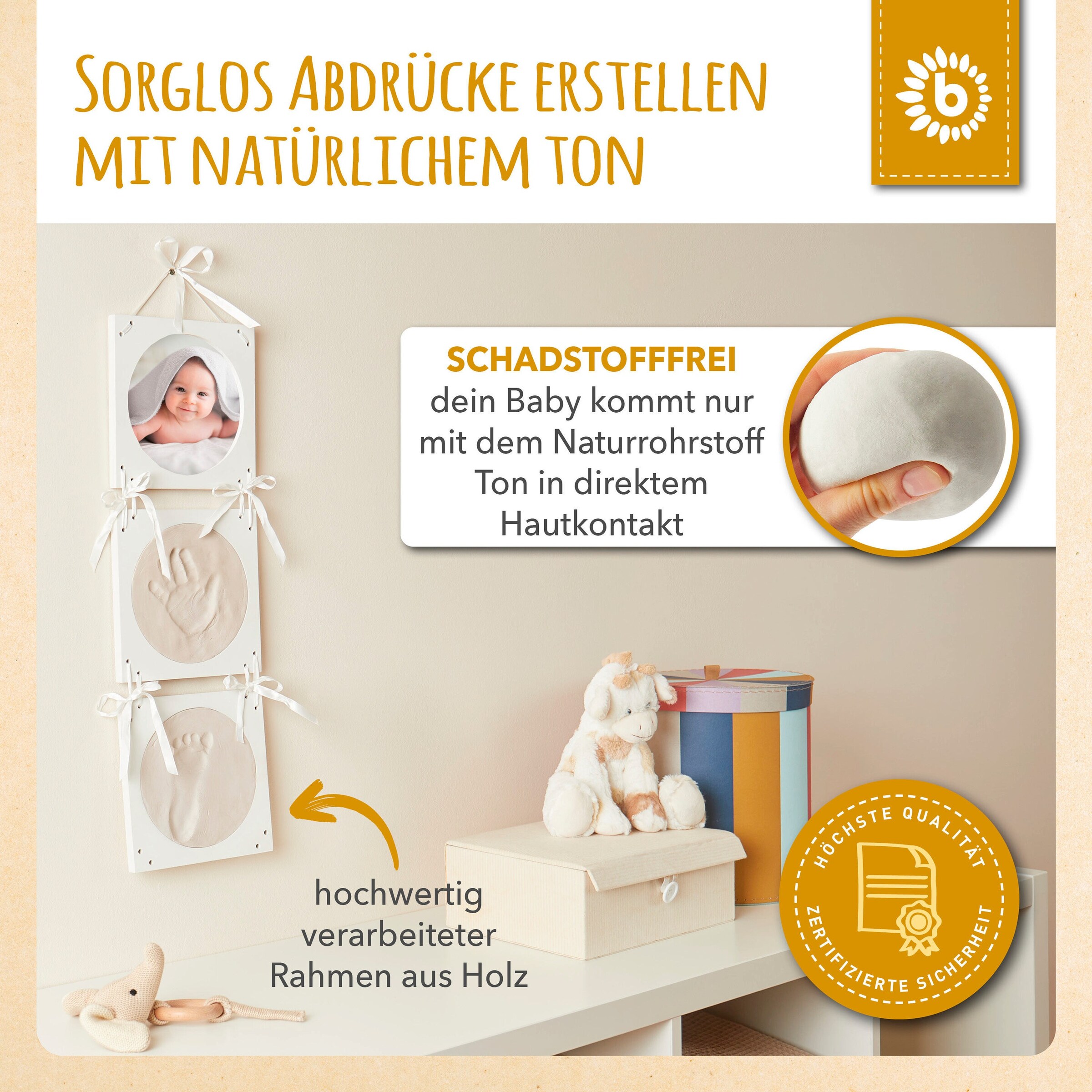 Bieco Abdruckbild Gipsabdruck Komplettset Weiß