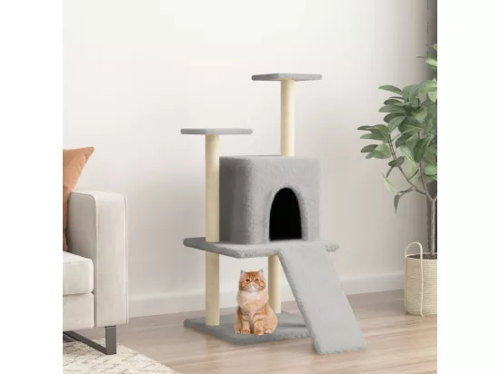 Arbre à chat avec griffoirs en sisal gris clair 110 cm