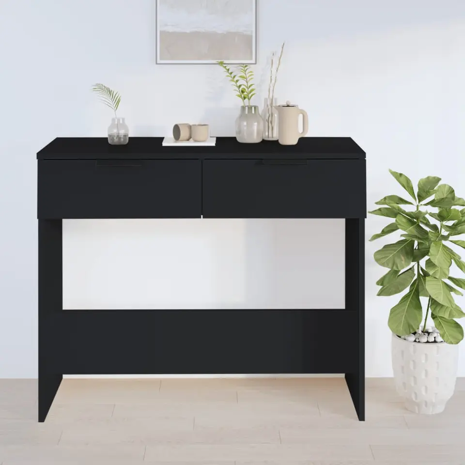 vidaXL - Wandtafel - Zwart - Bewerkt hout
