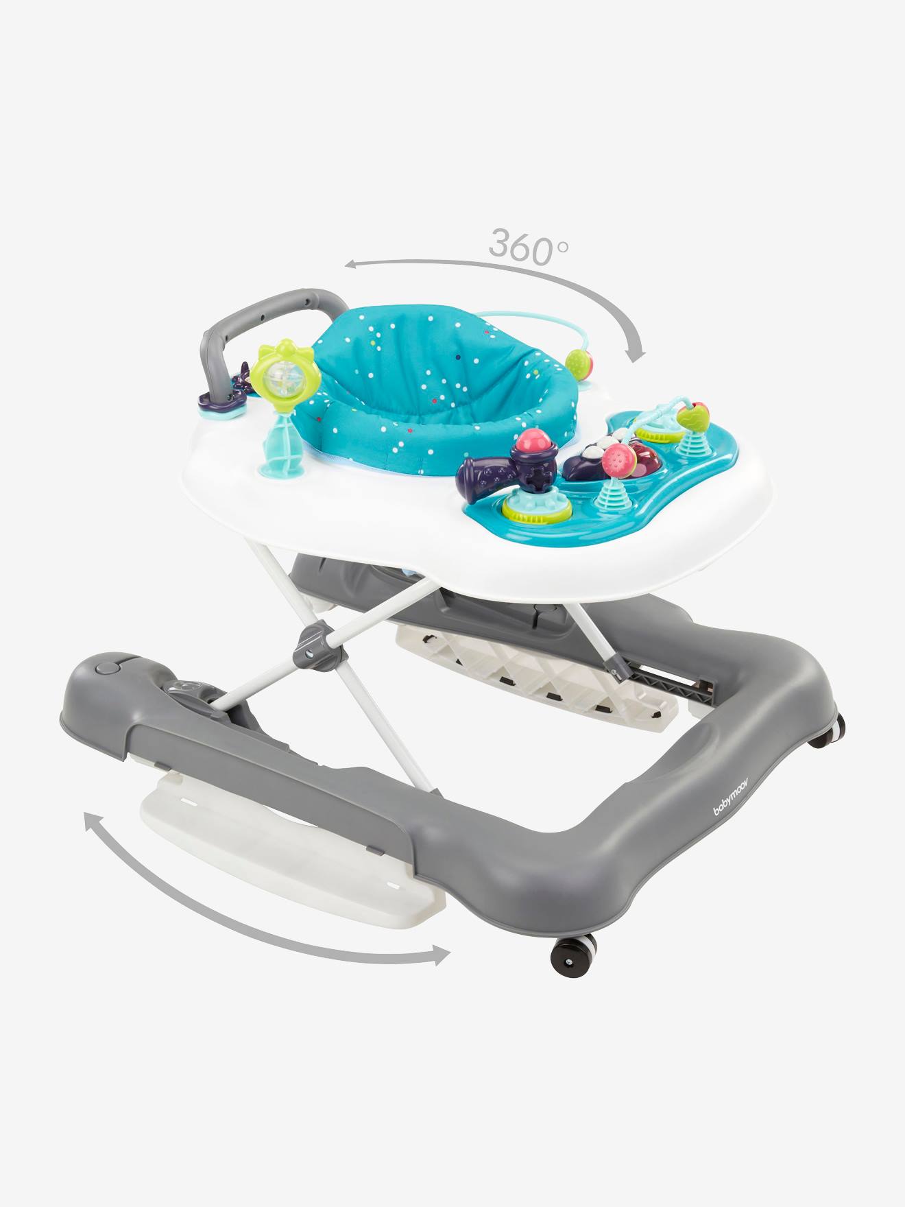 Andador/Cadeira de Passeio 5 em 1 BABYMOOV, Azul Forte com Estampa