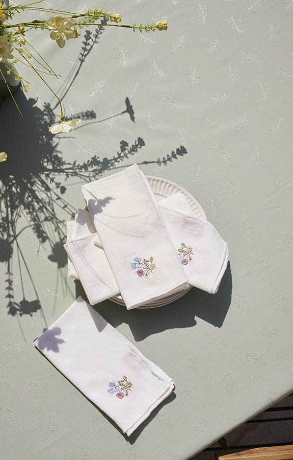 Fryd blomst tekstilserviett 45x45 cream