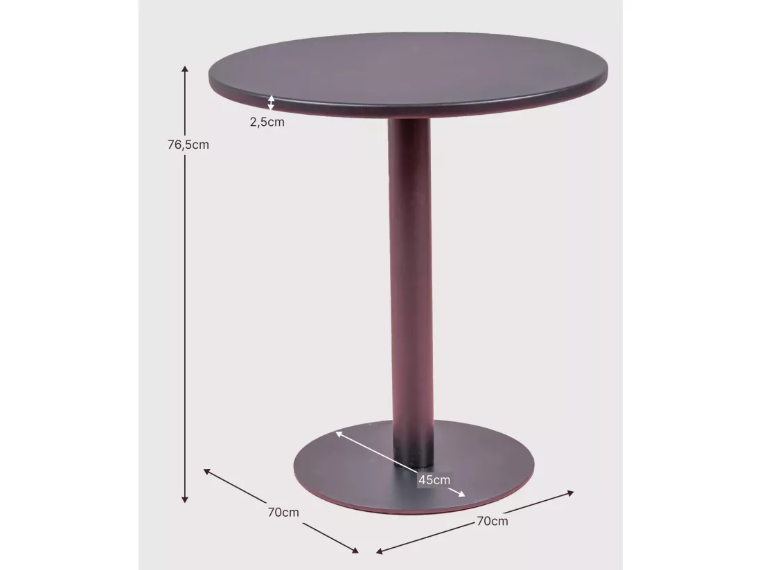Table haute industrielle en acier 76cm de haut - Brandon - Noir