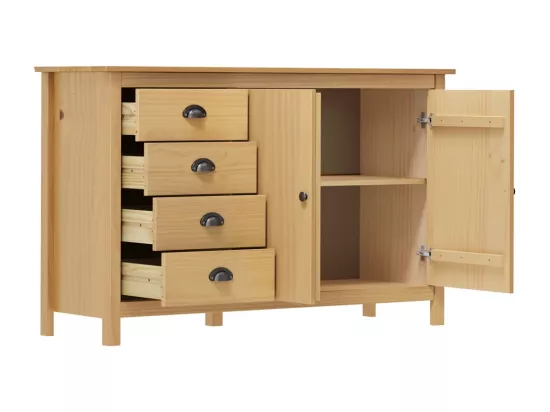 Buffet Hill Marron miel 130x40x80 cm Bois de pin solide