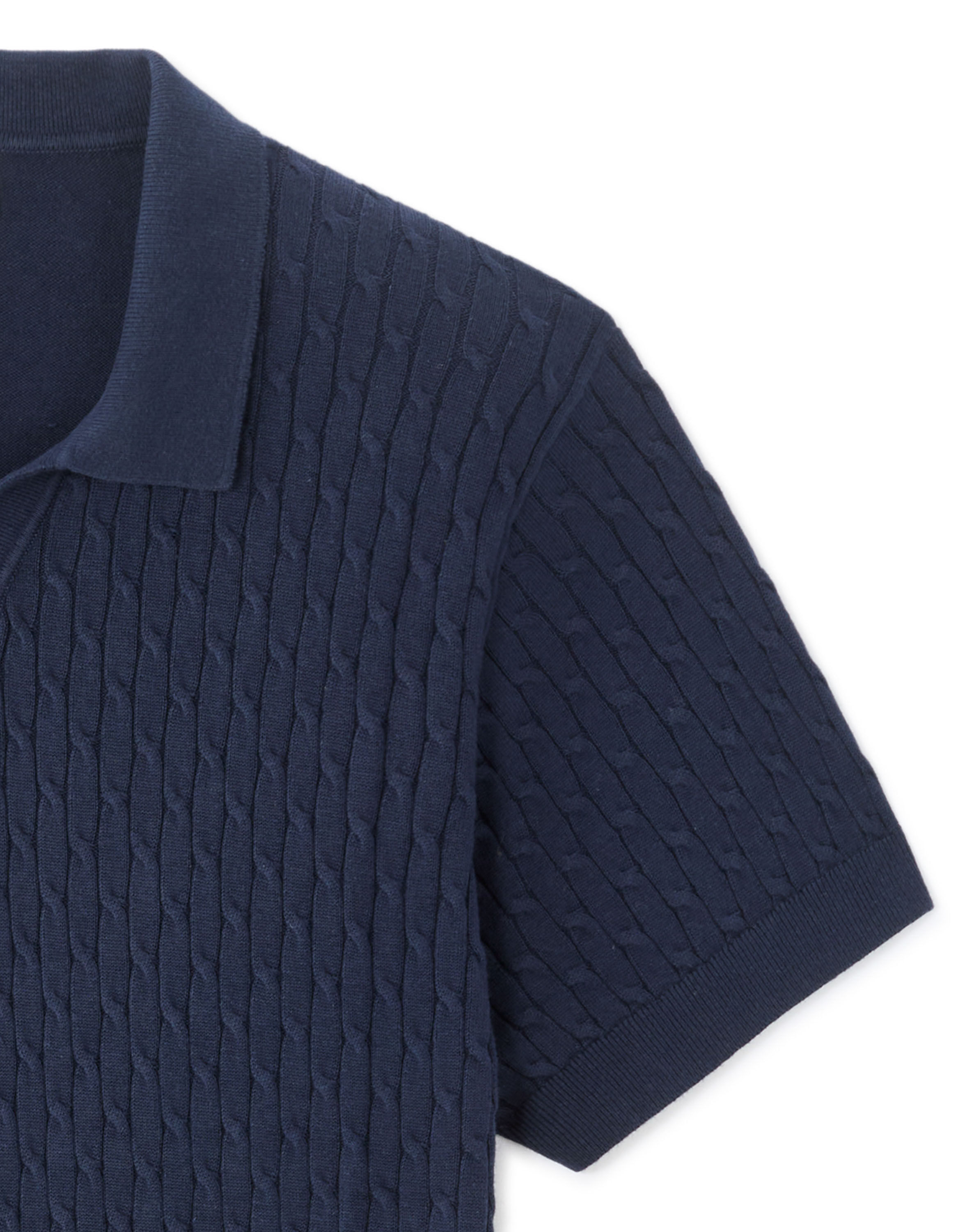 Polo regular en maille reliéfé - marine