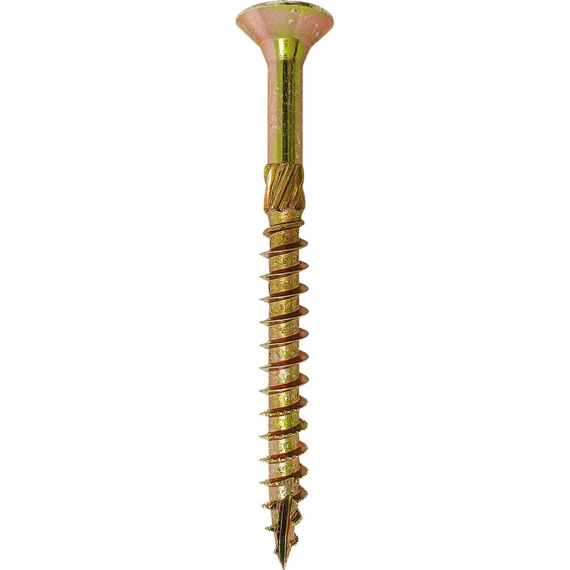 Spectre universele schroeven platkop deeldraad geel 6x70mm PZ2