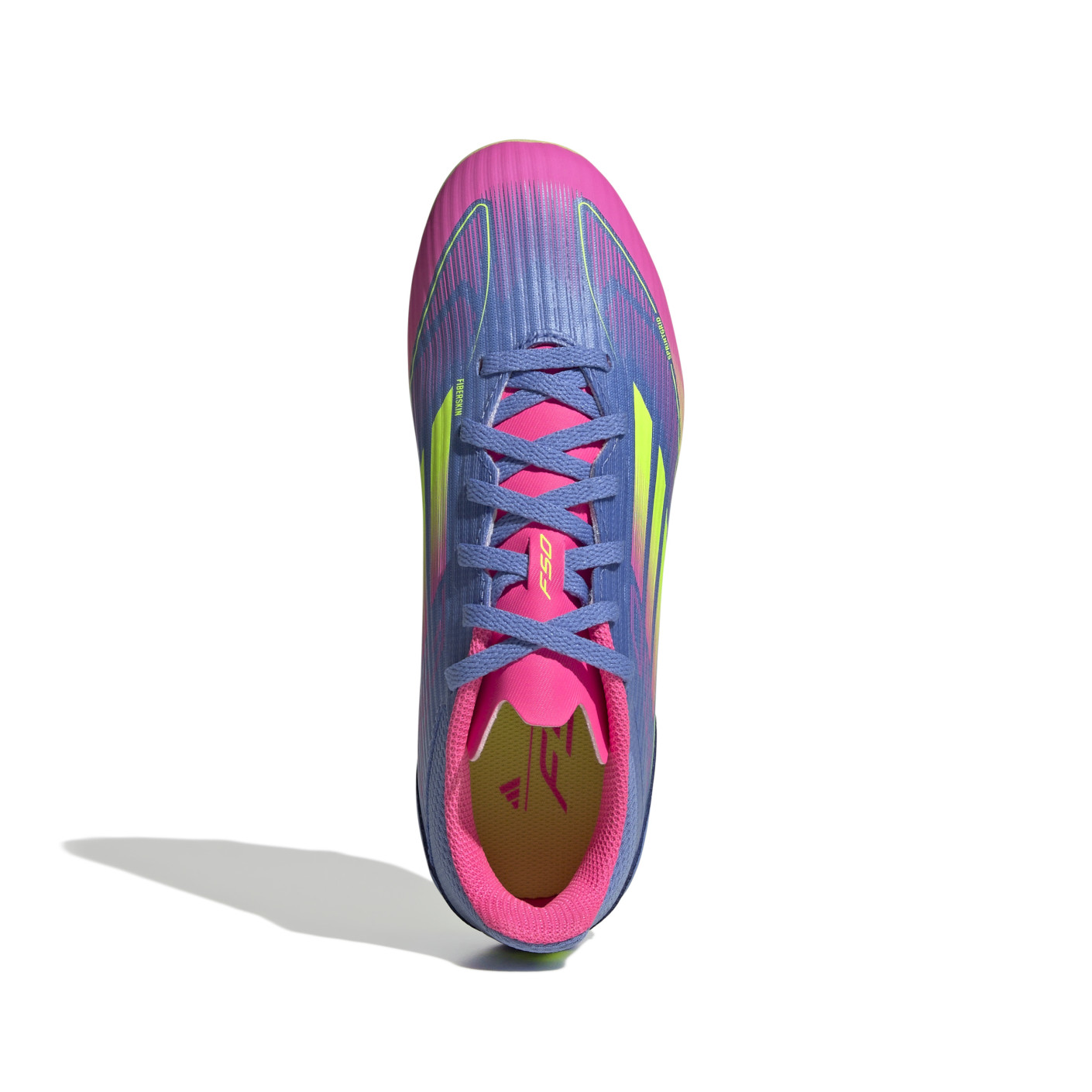 Adidas F50 League Gras / Kunstgras Voetbalschoenen (MG) Kids Blauw Neongeel Roze