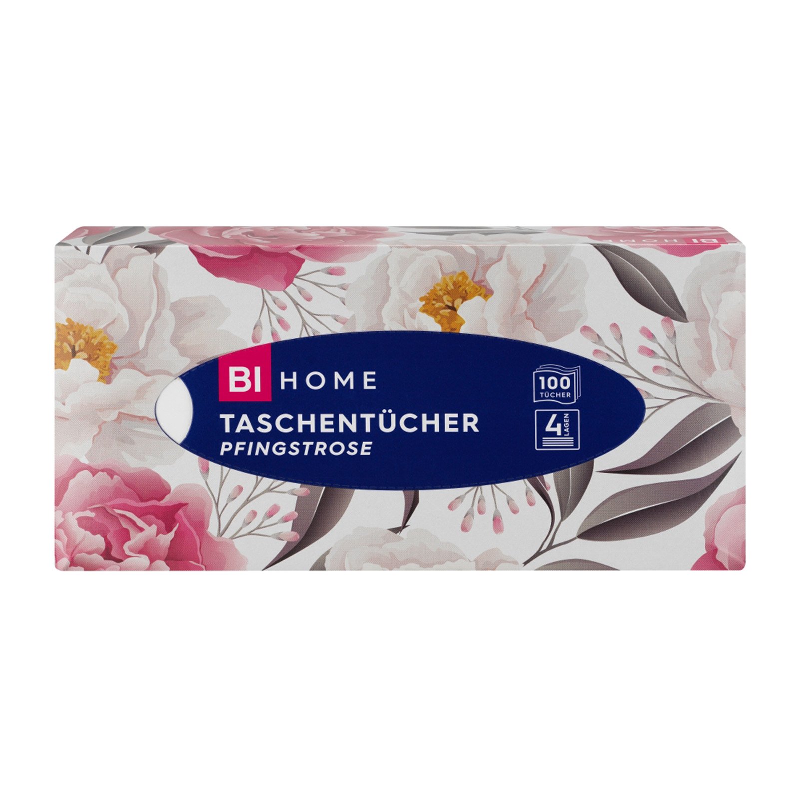 BI HOME Taschentücher Box Pfingstrose 4-lagig