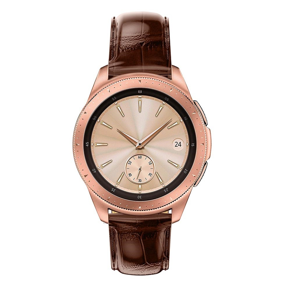 Samsung Galaxy Watch 4 Classic (42 mm / 46 mm) Echtleder Armband im Kroko Look - Braun