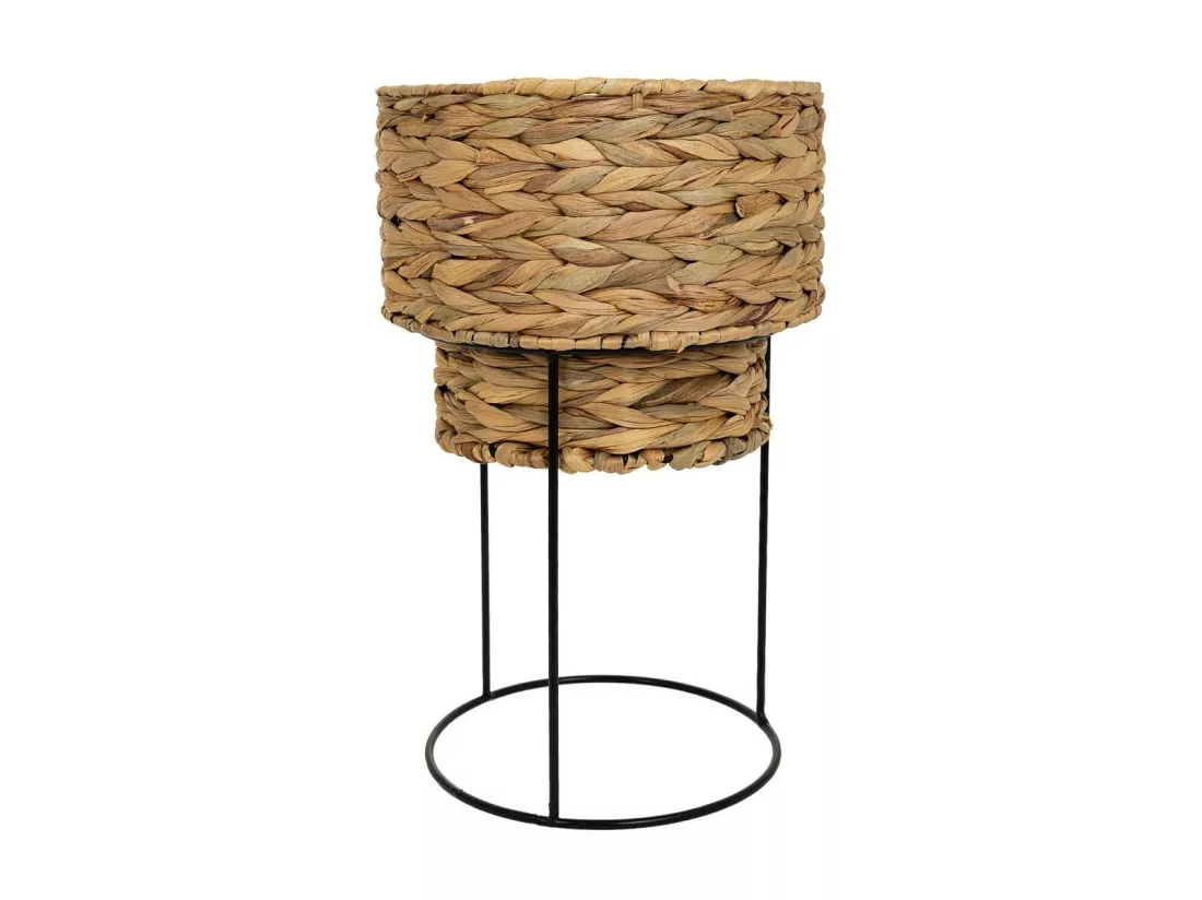 Jardinière en métal et fibre D23,5x19,5/37h cm