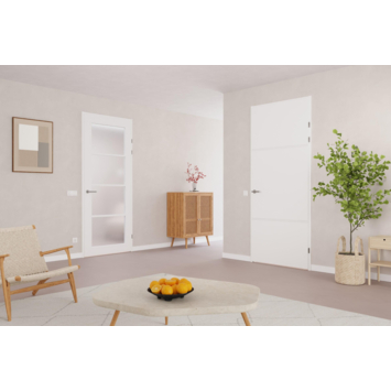 Arne & Bodil binnendeur ABD524 satijnglas - wit afgelakt - glaslat wit