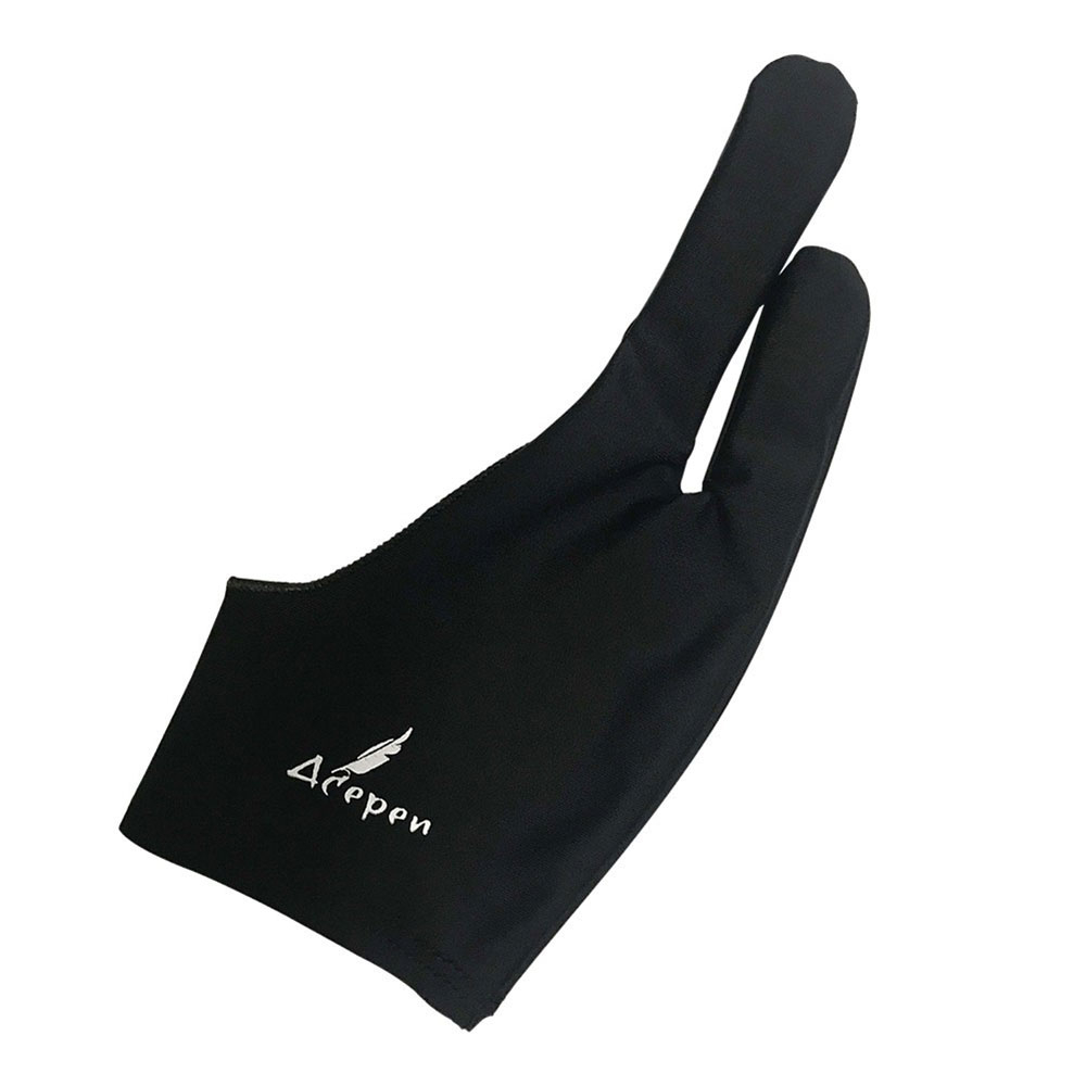 Zweifinger Zeichenhandschuh für Zeichenbrett / Grafiktablet / Lichttisch - Schwarz