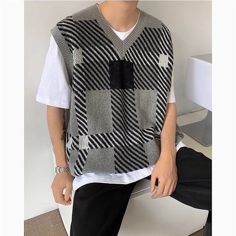 VEAZ - V-hals geruit vest