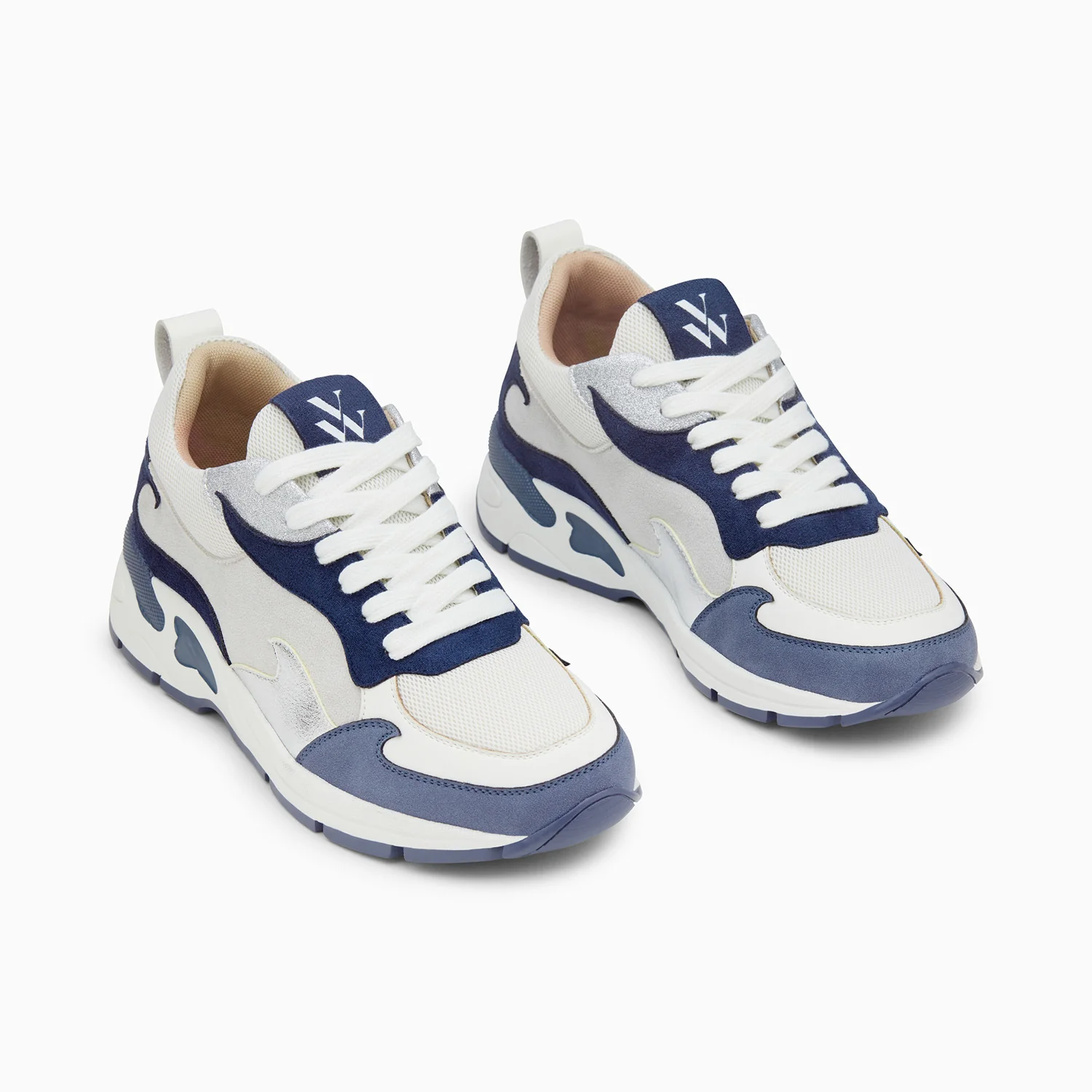 Sneakers-Baskets flamme Arya gris et bleu