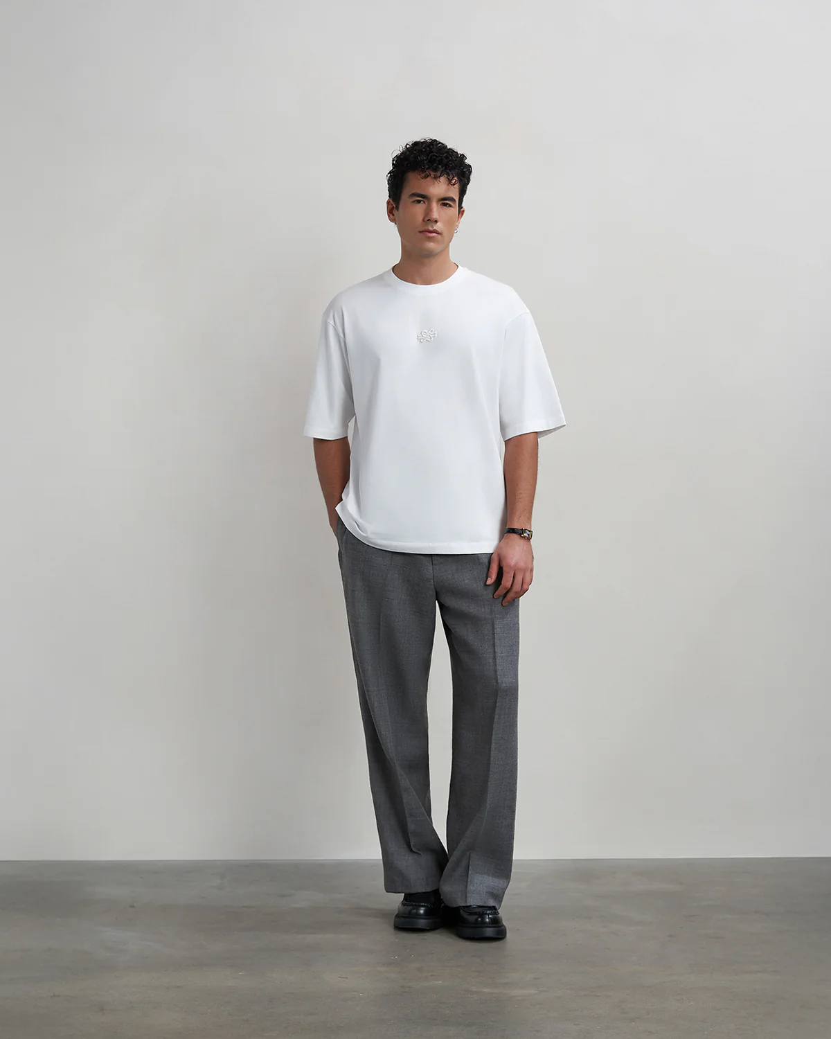 T-shirt Boxy Embroidered White
