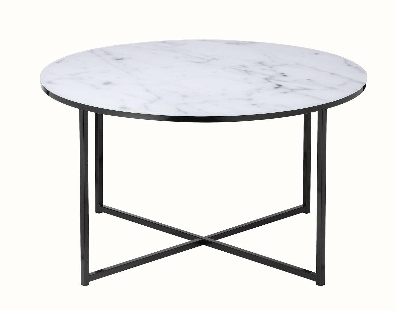 Couchtisch 80 x 80 cm rund schwarz/weiß