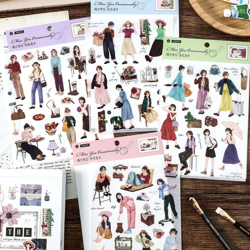Milena - Cartoon Girl Sticker (Diverse ontwerpen) / Set