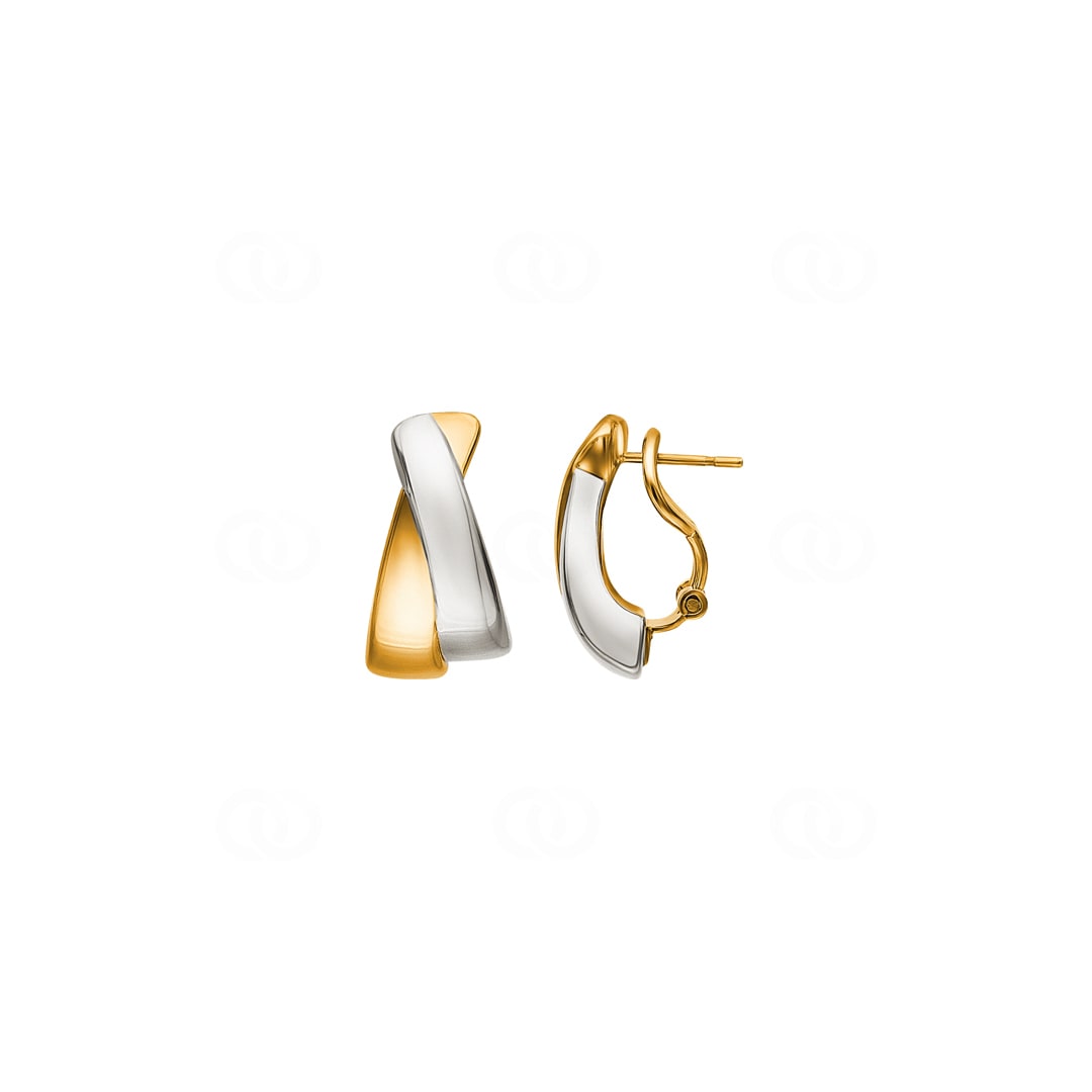 Ohrclips 750/18 K Gelb-/Weissgold galvanisiert