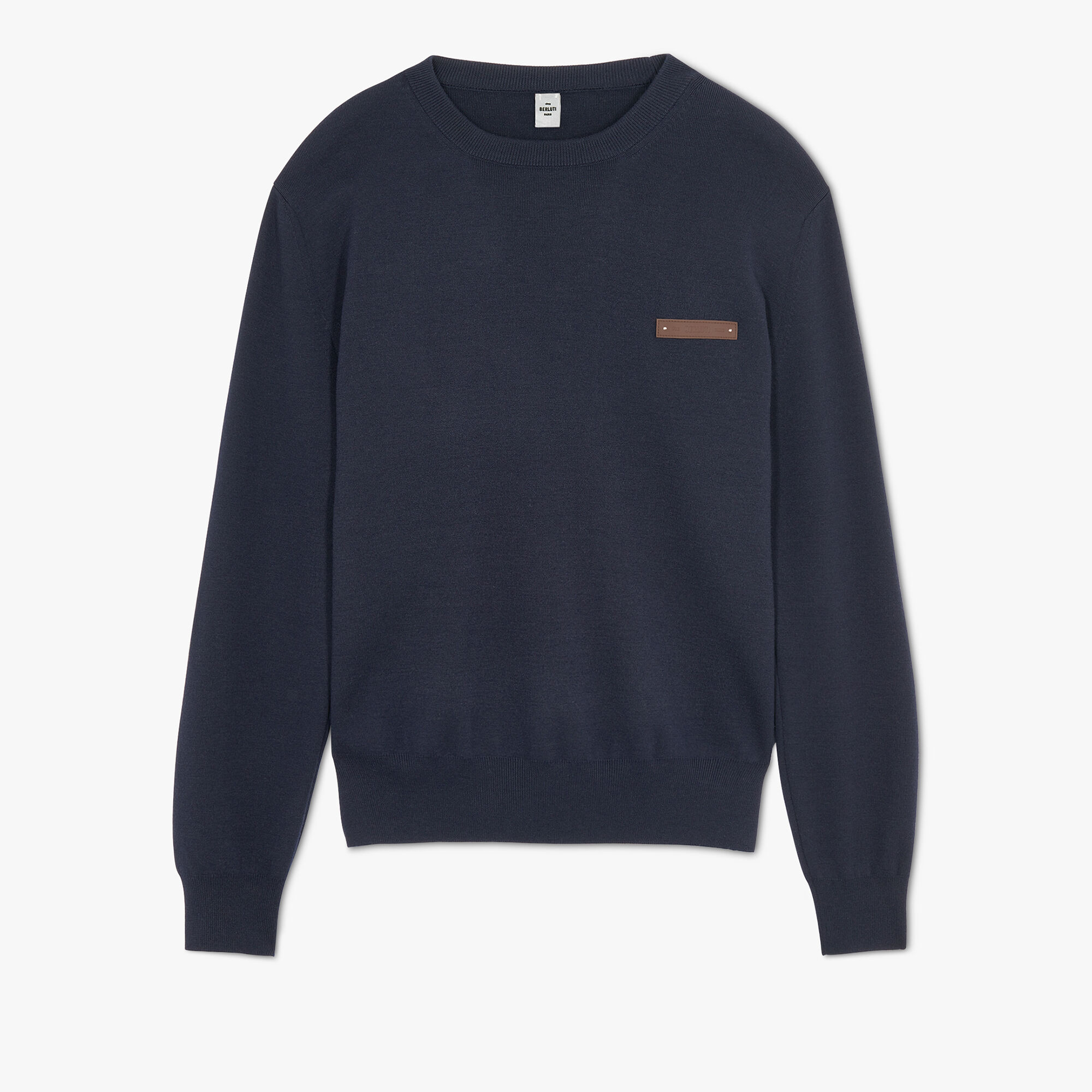 Pull En Laine Avec Details En Cuir