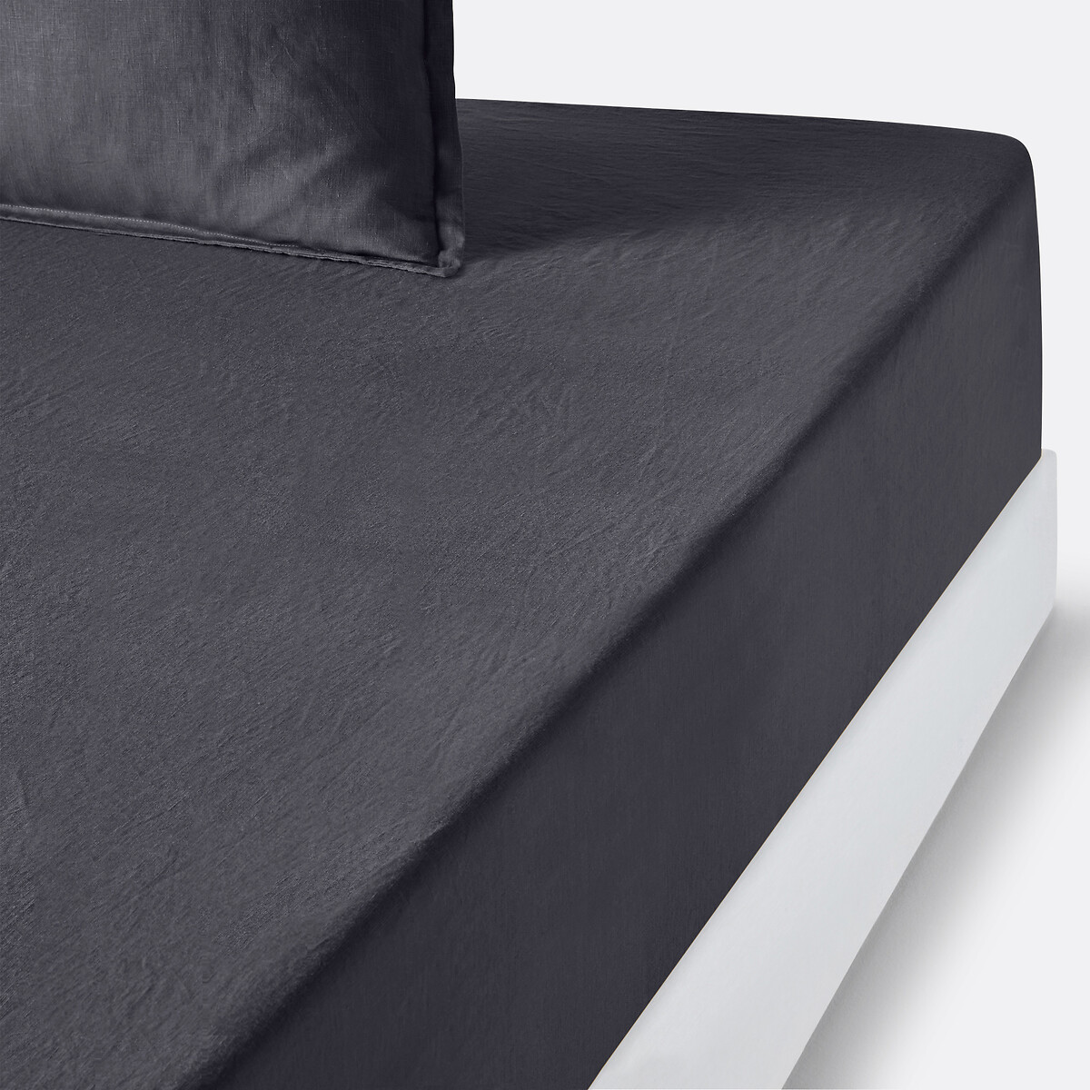 LA REDOUTE INTERIEURS<br>Lençol de linho lavado com elástico, dobra de 35 cm, Linot