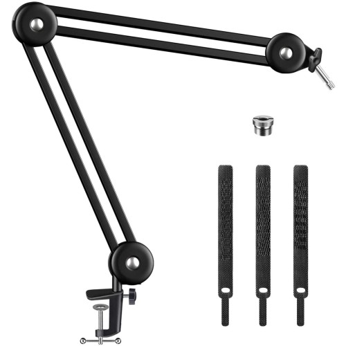(70cm) Professionelle Studio Mikrofon NB-35 Scherenarm Halterung für Podcasts und Streams - Schwarz