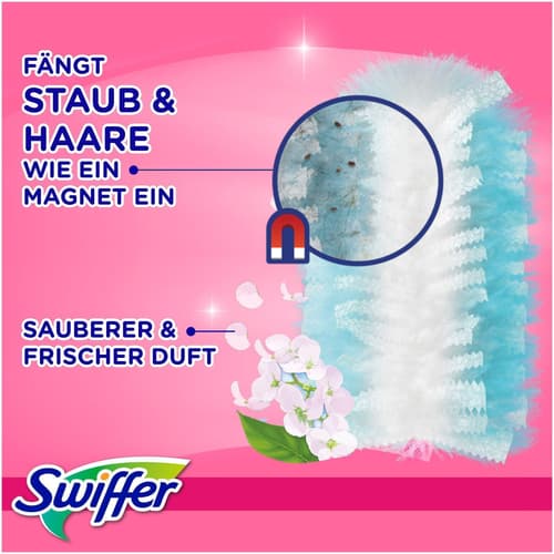 Swiffer Pink Staubmagnet Starter-Set (1 Griff + 7 Nachfülltücher)