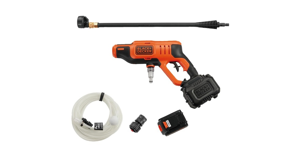 BLACK+DECKERBCPC18D1-QW 18V hogedrukreiniger  (Oranje/zwart, 18V 2.0Ah Accu en oplader inbegrepen)