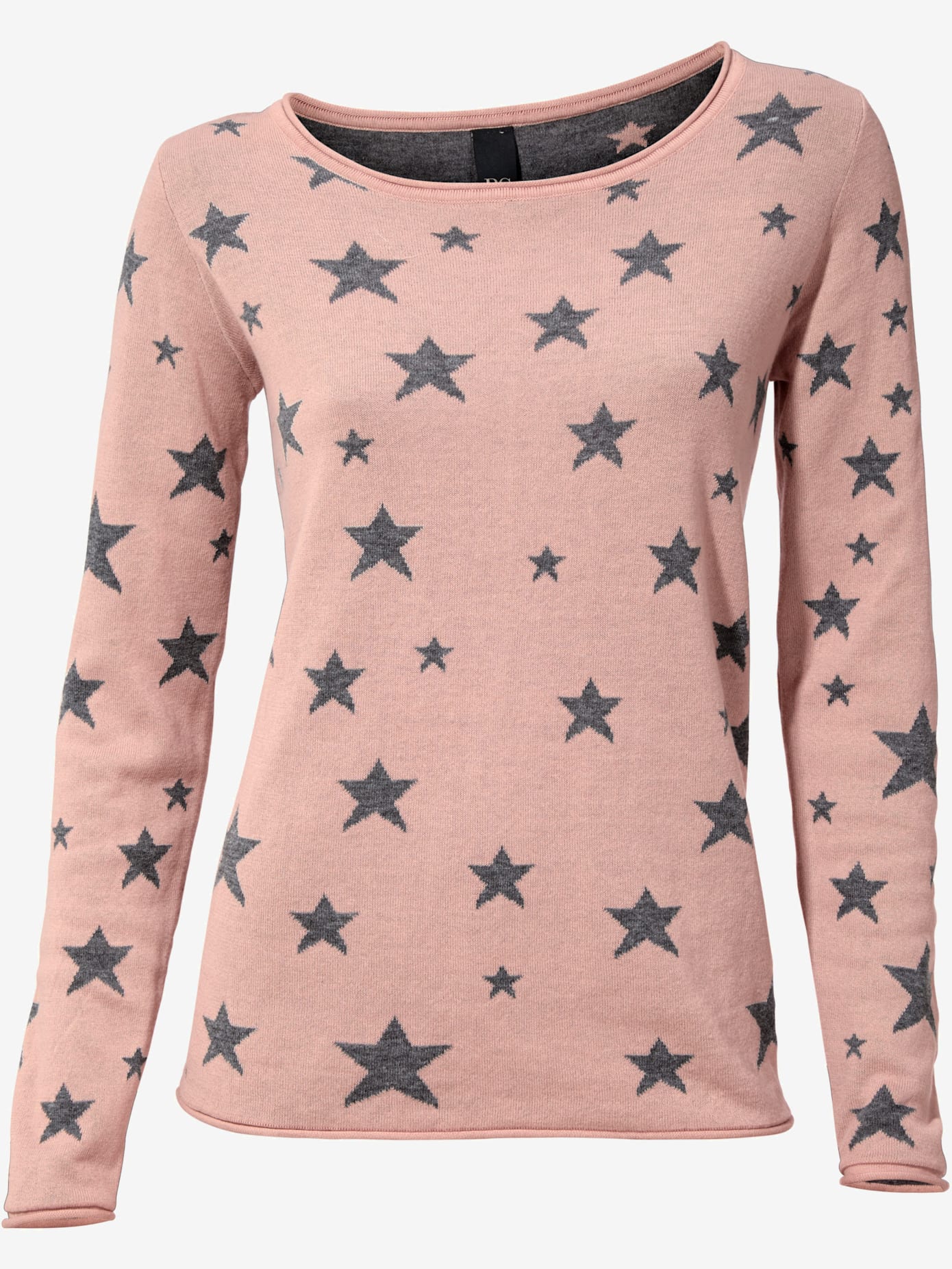 Pull col rond imprimé étoiles tendance