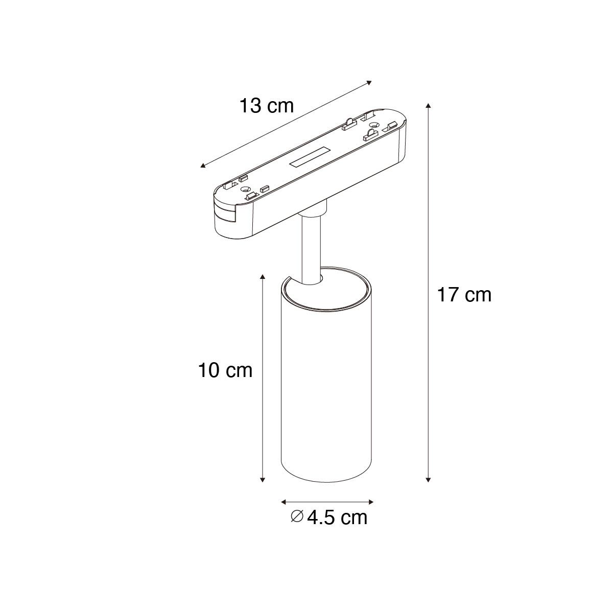 Moderne spot zwart voor railsysteem 1-fase 9W 2700K-6000K - Magnetic Gert