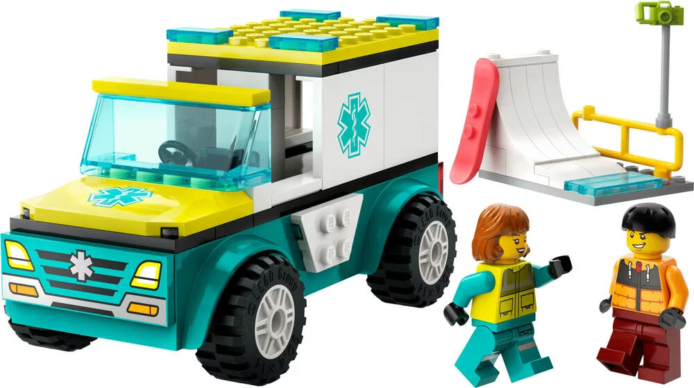 LEGO®CITY 60403 - L’AMBULANCE DE SECOURS ET LE SNOWBOARDEUR