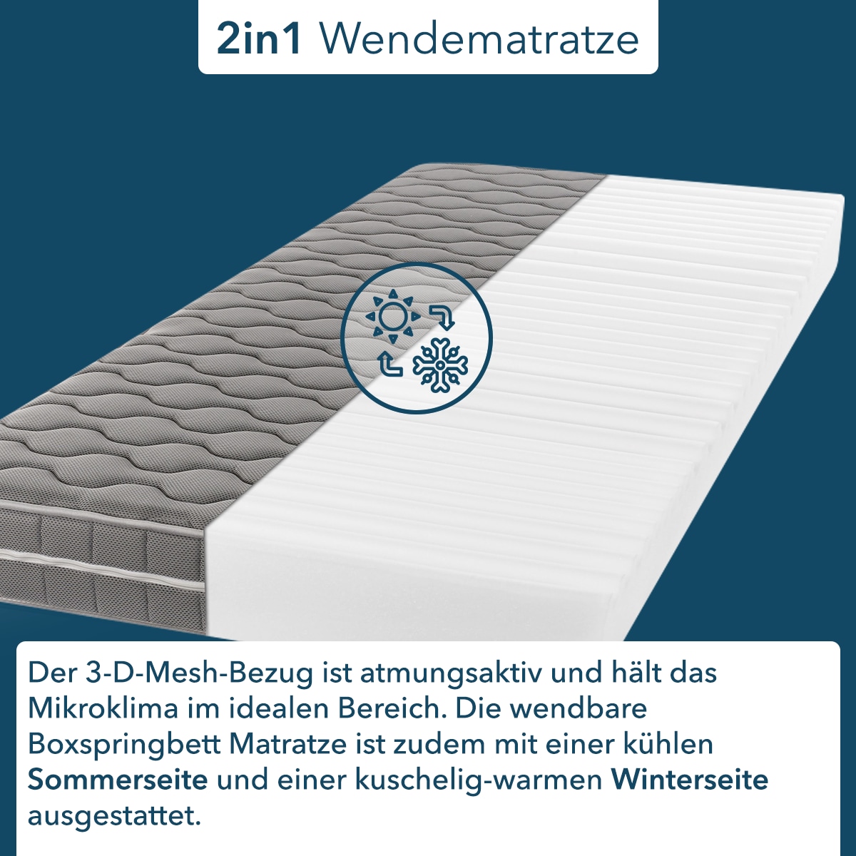 DI QUATTRO Komfortschaummatratze »Visko Air Komfort Luxus« 16 cm hoch Raumgewicht: 28 kg/m³ 1 Stk. tlg. Wendematratze mit zwei unterschiedlich festen Liegeseiten