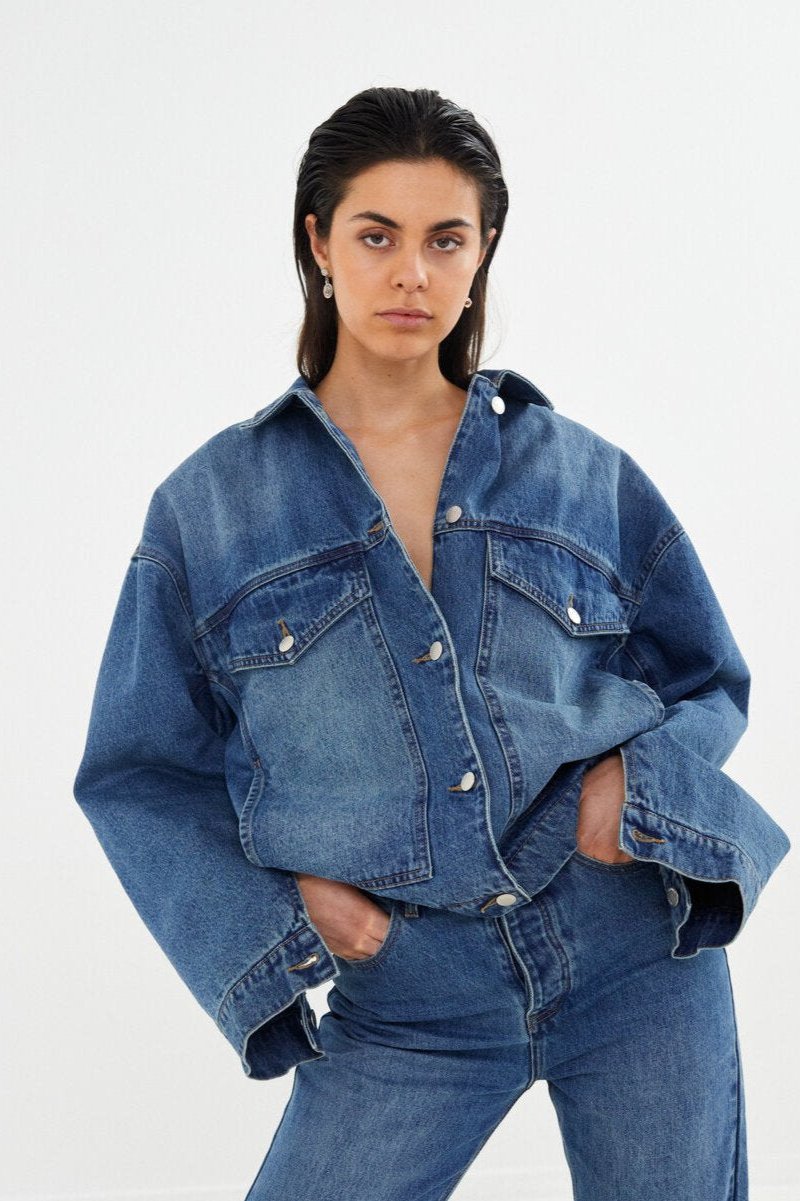 Rabens Saloner  Hellelou Denim jakken - Washed indigo