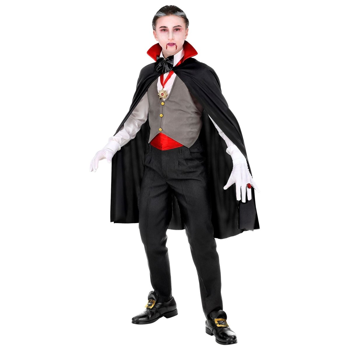 Halloween Kostuum Rood Zwart Jongen Vampier