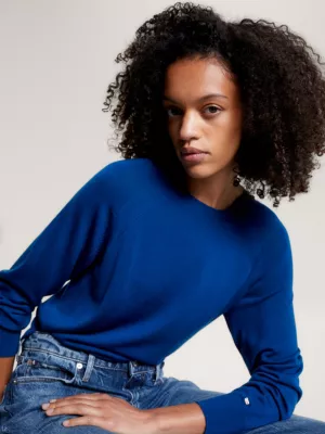 Suéter de lã merino com gola redonda e modelagem relaxada
