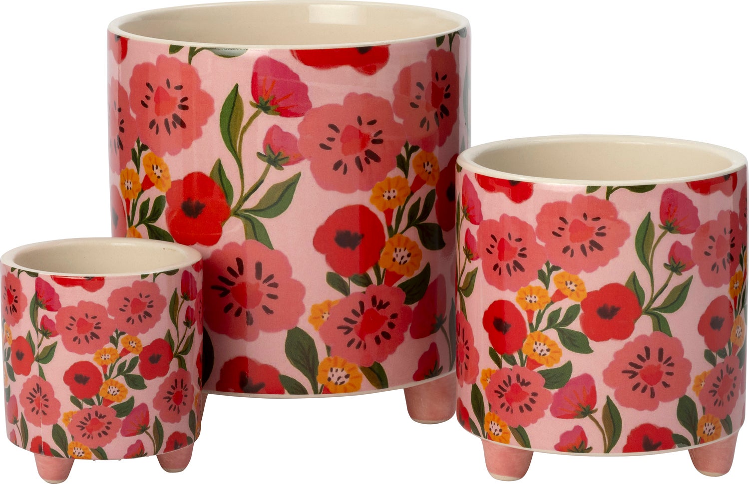 Intratuin bloempot op poten Zenne roze D 13,7 H 14,7 cm