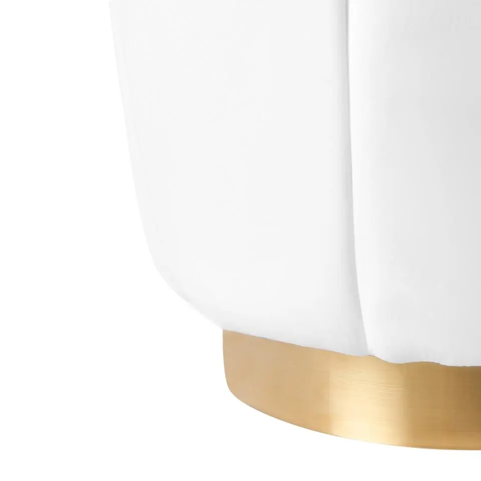 IRVING - Poef - Wit - 43 cm - Fluweel