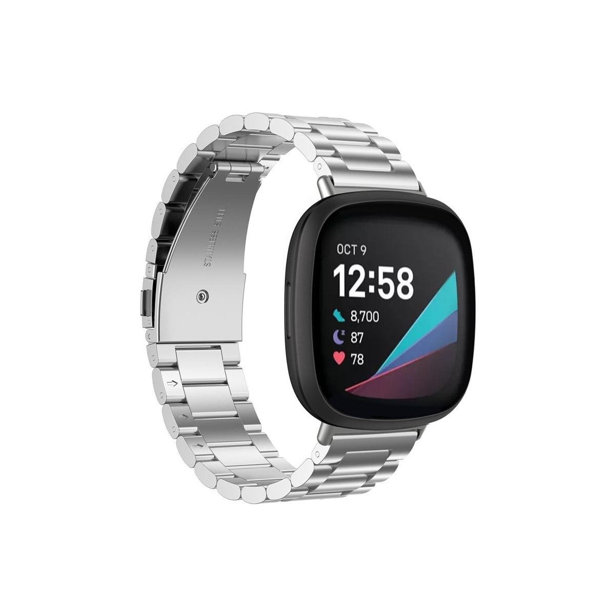 Armbånd Rustfritt stål Fitbit Sense - Sølv